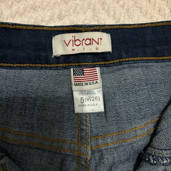 Vibrant MIU Women’s Flare Stretch Button Front Size 5 (W26) Super Soft Like New - Picture 9 of 13